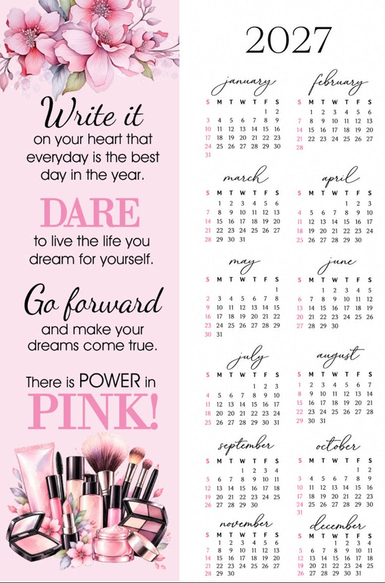 2027 Calendar Bookmark