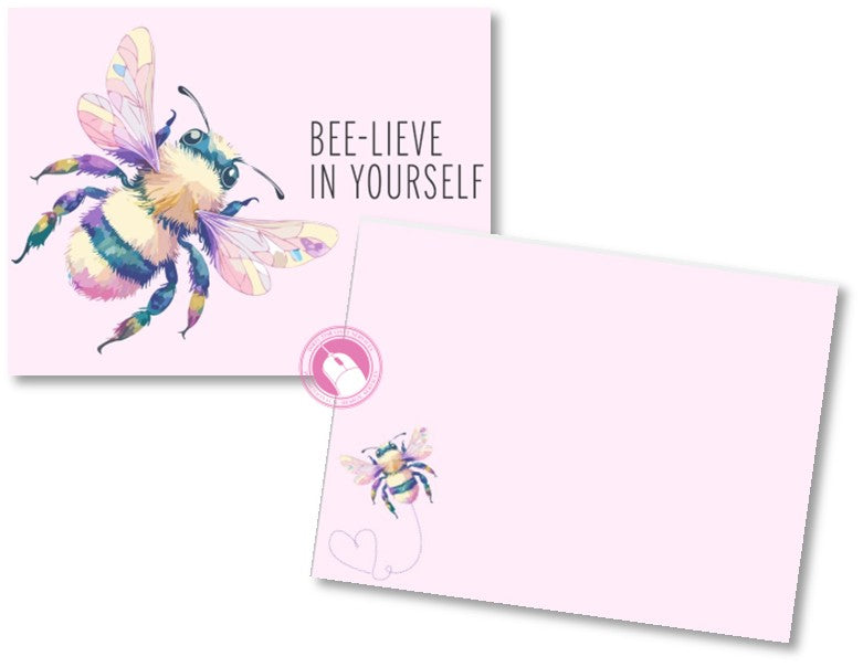BEE-LIEVE in Yourself - Bee Postcard