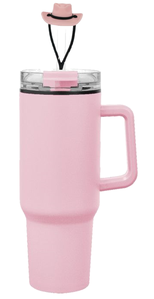 Pink Hat Straw Cover