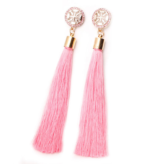 Pink Tassel Earrings