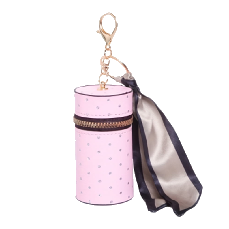 Pink Lipstick Case with keychain