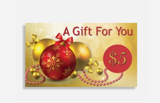 Gold & Red $5 Gift Cards