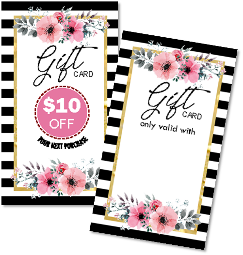 Black & White Floral Gift Cards