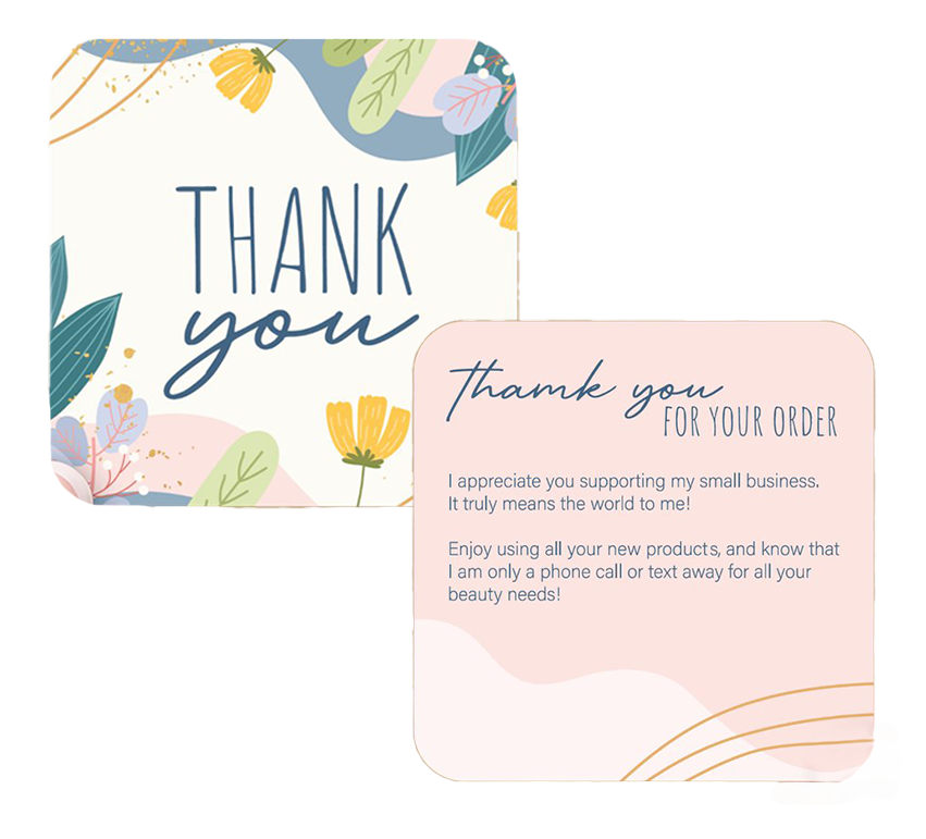 Thank You For Your Order rounded corner gift cards