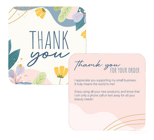 Thank You For Your Order rounded corner gift cards