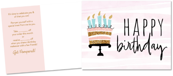 Customer Birthday Postcard - Happy Birthday Cake