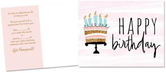 Customer Birthday Postcard - Happy Birthday Cake
