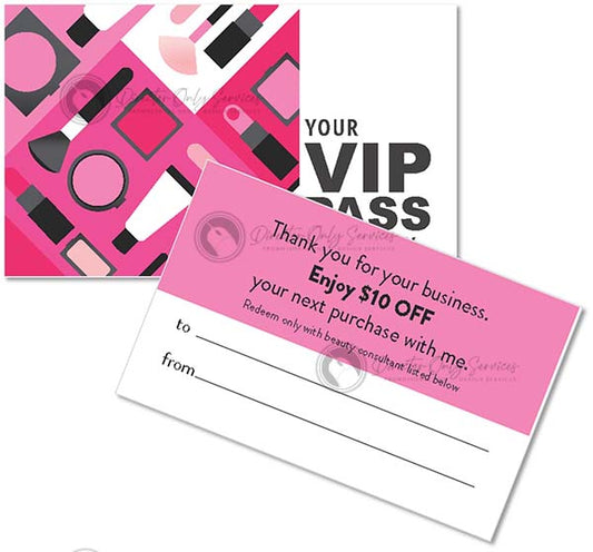 VIP PASS to Beauty cards $10