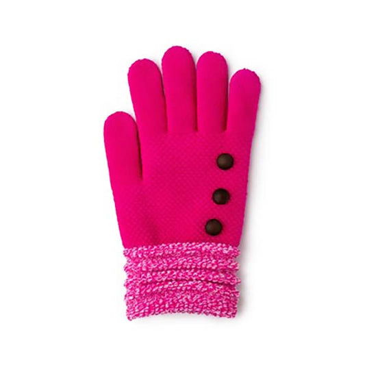 Knit Button Accent Gloves