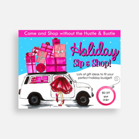 'Sip & Shop' Postcard
