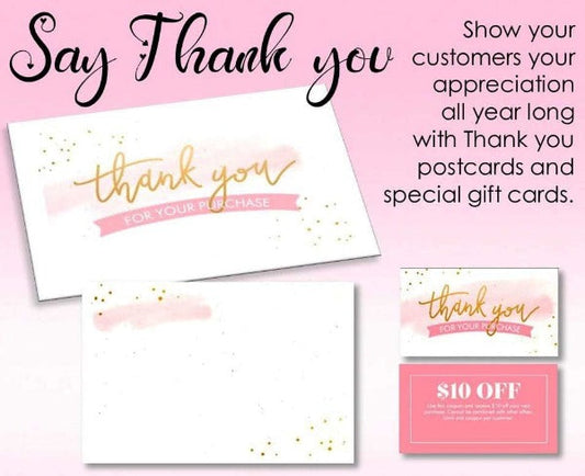 Thank you Postcards and Gift Cards