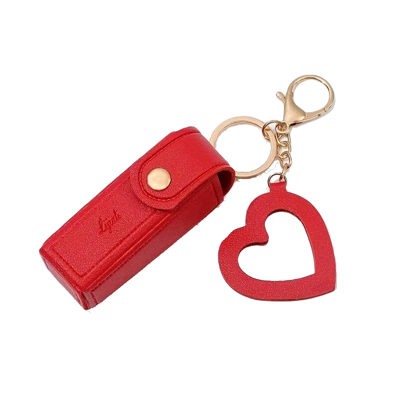 Red Lipstick Holder Keychain with Mini Mirror – Director Only Services