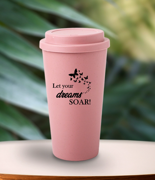 Soar Pink Wheat Straw Cup - 16 oz.