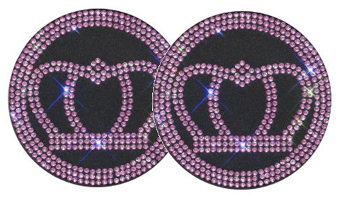 2 Pack Bling Crown Car Coasters