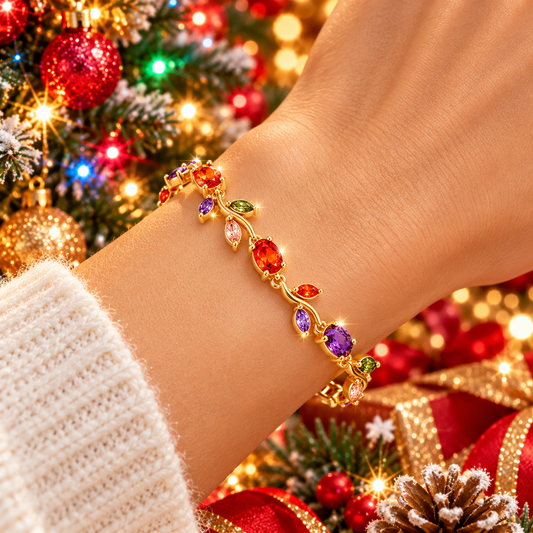Colorful CZ Floral Bracelet