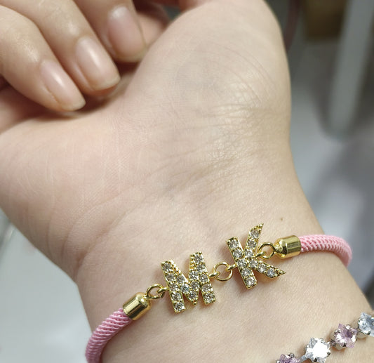 Crystal Rope Letter Bracelet