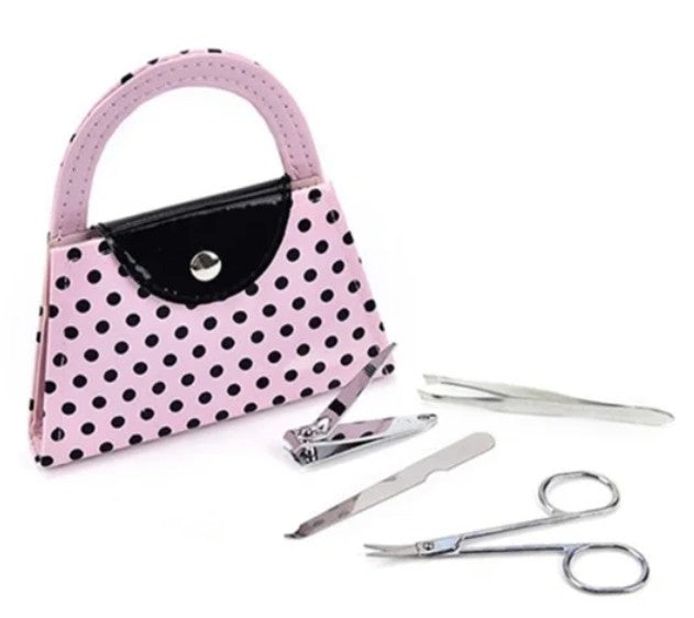 Pink Polka Purse Nail Kit