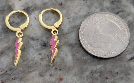 Pink Lightning Earrings