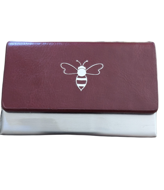 Executive Business Card Holder - Red with Bee