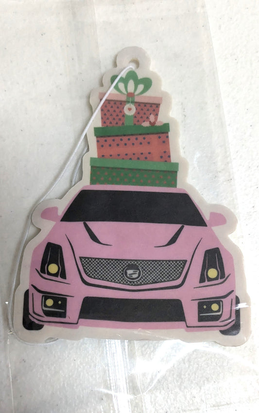 Pink Car Holiday Air Freshener Ornament