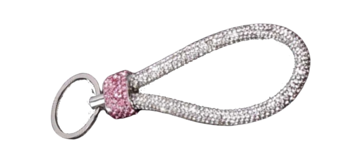 Pink Rhinestone Key Ring
