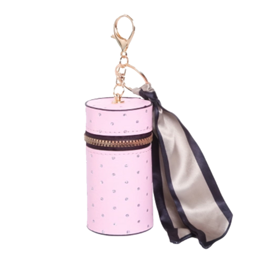 Pink Lipstick Case with keychain