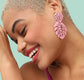 Pink Tropical Palm Leaf Earrings