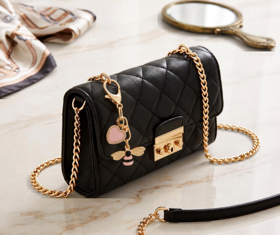 Bee & Heart Bag Charm