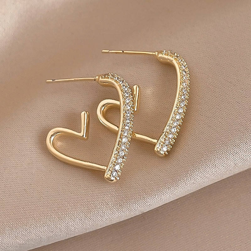 CZ Heart Earrings