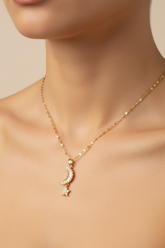 Moon & Star Necklace