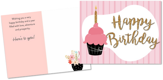 Happy Birthday Postcards for Anyone - Happy Birthday Cupcake