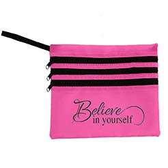 Neon Multi Zipper Pouch "Believe in Yourself"