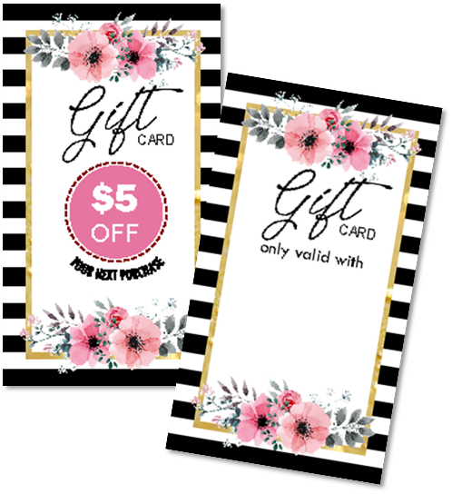 Black & White Floral Gift Cards