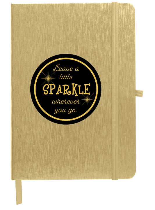 "Leave a little Sparkle" hardbound Golden notebook.