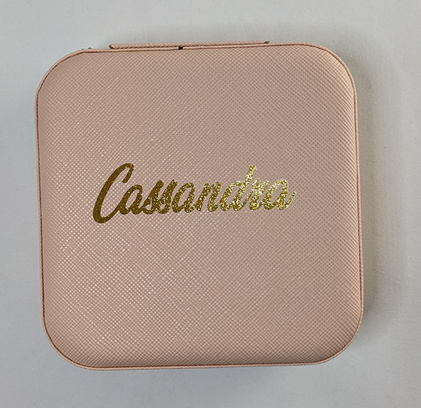 Personalized Travel Jewelry Box - Gold OR Pink