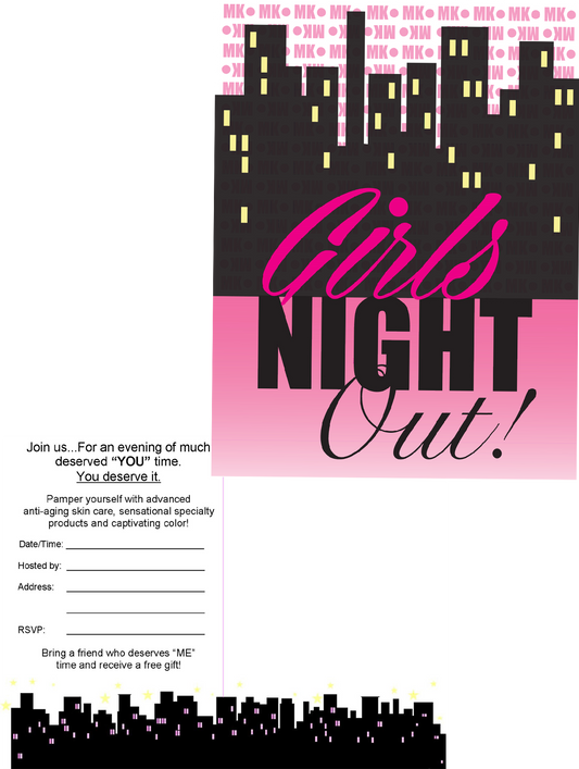 "Girls Night Out" Postcards with City Skyline